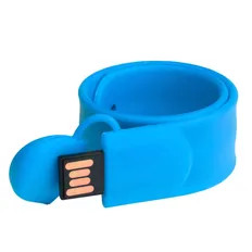 Флешка-браслет на 64 Гб Slap USB 2.0, голубая фото
