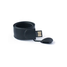 Флешка браслет силиконовая 16Гб Слэп, черная фото