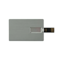 Флешка карточка металлическая 32Гб Визитка, серебристая фото