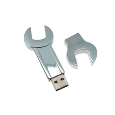 Флешка металлическая 32 Гб Гаечный ключ, серебристая фото