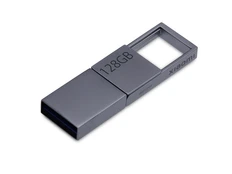 Флешка металлическая на 128 Гб с разъемами USB-A и Type-C, USB 3.0, серебристая фото