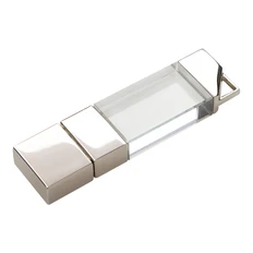 Флешка металлическая на 64 Гб «Акрил Премиум», прозрачная / белая фото