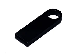 Флешка металлическая USB 2.0 с мини чипом и круглым отверстием на 128 Гб, черная фото
