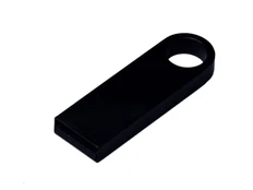 Флешка металлическая USB 2.0 с мини чипом и круглым отверстием на 8 Гб, черная фото