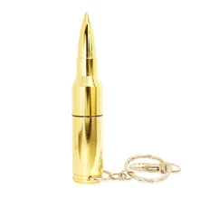 Флешка металлическая 4 Гб Пуля, золотая фото