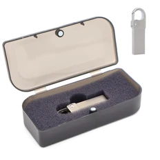 Флешка металлическая на 16 Гб Carabine, в футляре, серебристая фото