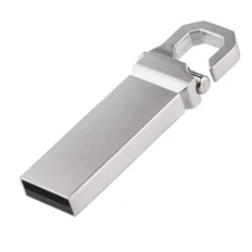 Флешка металлическая на 64 Гб Hook USB 2.0, серебристая фото