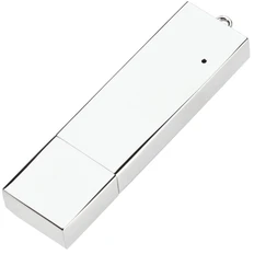 Флешка металлическая с цепочкой на 4 Гб Briks USB 2.0, серебристая фото