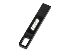 Флешка металлическая USB 2.0 на 32 Гб c подсветкой логотипа Evolt Hook LED, темно-серая / белая фото