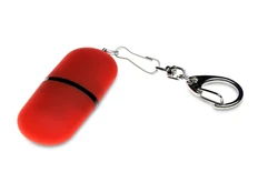 Флешка пластиковая на 128 Гб Goutte Soft Touch USB 2.0 каплевидной формы, красная фото