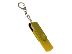 Флешка пластиковая на 128 Гб с поворотным механизмом и разъемом Type-C, USB 2.0, желтая фото