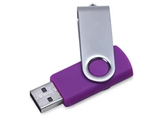 Флешка пластиковая на 16 Гб Flash C1 USB 2.0, soft-touch, фиолетовая / серебристая фото
