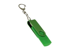 Флешка пластиковая на 32 Гб с поворотным механизмом и разъемом Type-C, USB 2.0, зеленая фото