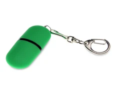Флешка пластиковая на 64 Гб Goutte Soft Touch USB 2.0 каплевидной формы, зеленая фото
