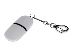 Флешка пластиковая на 64 Гб Goutte Soft Touch USB 3.0 каплевидной формы, белая фото