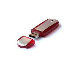 Флешка пластиковая с металлической вставкой 32 Гб Эргономик, красная фото