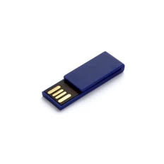 Флешка пластиковая 4 Гб Зажим Мини, синяя фото