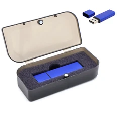 Флешка пластиковая на 16 Гб Loon, в футляре, синяя фото