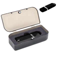 Флешка пластиковая на 16 Гб Shape, soft touch, в футляре, черная фото