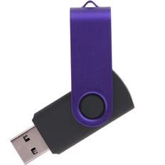 Флешка пластиковая на 16 Гб Twist Color Mix USB 2.0, черная / фиолетовая фото