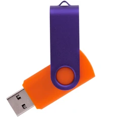 Флешка пластиковая на 16 Гб Twist Color Mix USB 3.0, оранжевая / фиолетовая фото