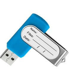 Флешка пластиковая на 16 Гб Twist Sticker USB 2.0, голубая фото