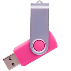 Флешка пластиковая на 16 Гб Twist USB 2.0, розовая фото