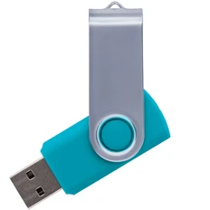 Флешка пластиковая на 32 Гб Twist USB 3.0, бирюзовая фото