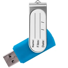 Флешка пластиковая на 8 Гб Twist Sticker USB 2.0, голубая фото