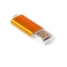 Флешка пластиковая с металлической вставкой 4 Гб Симпл, золотая фото