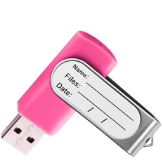 Флешка пластиковая с металлической скобой на 32 Гб Twist Sticker 3.0, soft touch, розовая фото