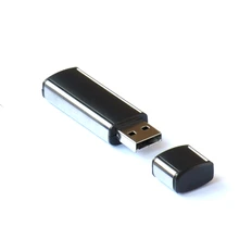 Флешка пластиковая с металлической вставкой 4 Гб Промо Стиль, черная фото