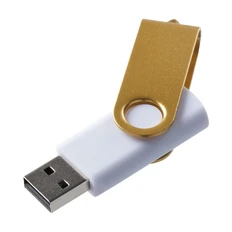 Флешка Twist Color, белая с желтым, 16 Гб фото