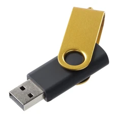 Флешка Twist Color, черная с желтым, 8 Гб фото