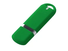 Флешка USB 2.0 на 32 Гб с soft-touch покрытием, зелёная фото