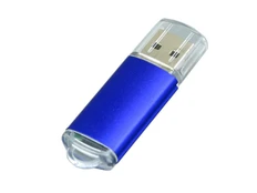 Флешка USB 2.0 на 4 Гб с прозрачным колпачком, синяя фото