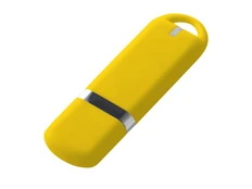 Флешка USB 2.0 на 4 Гб с soft-touch покрытием, жёлтая фото