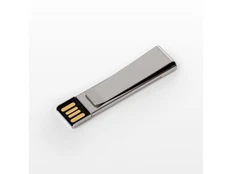 Флешка USB 2.0 на 4 Гб Зажим, серебряная фото