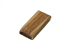Флешка USB 2.0 на 64 Гб прямоугольной формы с раскладным корпусом, тёмное дерево фото
