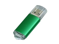 Флешка USB 2.0 на 8 Гб с прозрачным колпачком, зелёная фото