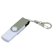 Флешка USB 3.0/micro USB/Type-С на 32 Гб 3-в-1 с поворотным механизмом, белая фото