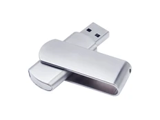 Флешка USB 3.0 на 32 Гб матовая поворотная, серебряная фото