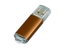 Флешка USB 3.0 на 64 Гб с прозрачным колпачком, коричневая фото