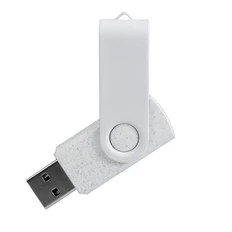 Флешка из переработанного пластика на 16 Гб Twist Eco USB 2.0, белая фото