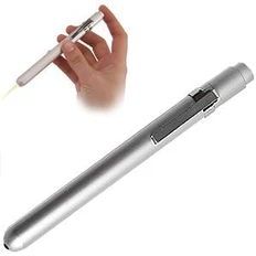 Фонарик карманный металлический, серебристый фото