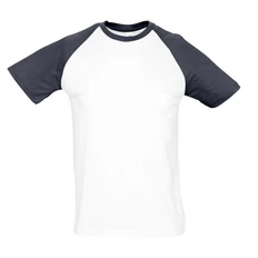 Футболка мужская Sol's Funky 150, белая / синяя фото