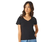 Футболка женская с V образным вырезом US Basic Heavy Super Club, черная фото