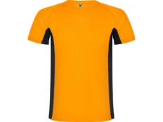 Футболка мужская спортивная Roly Shanghai, оранжевая / черная фото