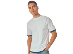 Футболка мужская US Basic Rotterdam, белая / синяя фото