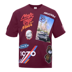 Футболка оверсайз хлопковая Stan «CCCР», бордовая фото